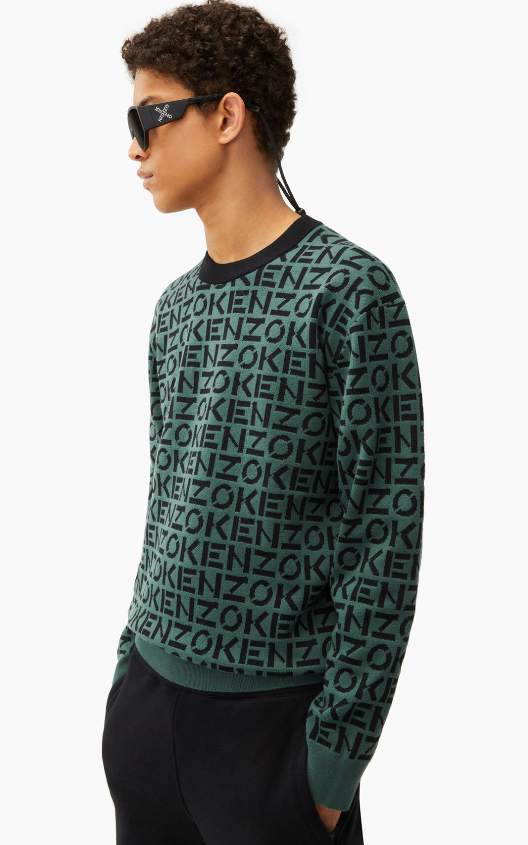 Jerseys Kenzo Sport monogram Hombre Verde Oscuro - SKU.8880055